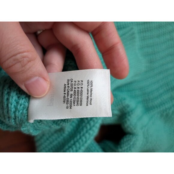 Wilfred 100% Merino Wool Teal Mock Neck Sweater Made in Italy Size S Oversize - Picture 6 of 7